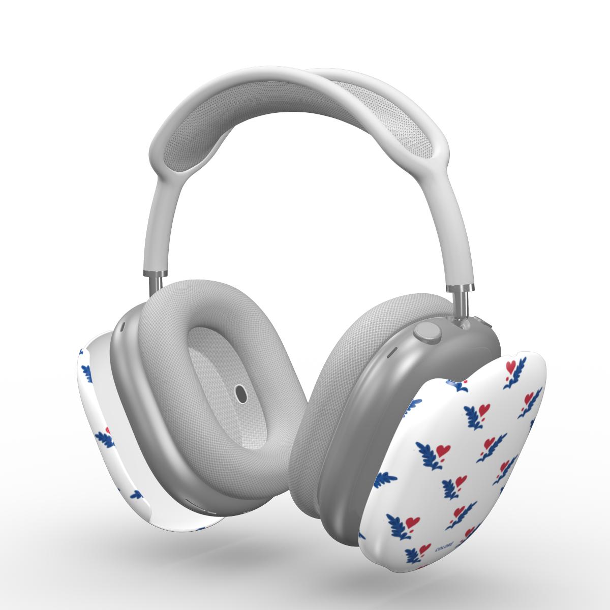 Coloré Folk Love Whispers – Blue & Red AirPods Max case stylish with tailored fit and lightweight design