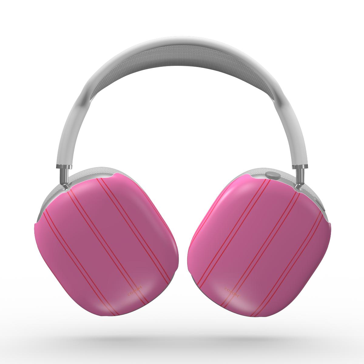 Coloré Sweetline Stripes – Pink & Red AirPods Max case with tailored fit and protective shell, airpods max case stylish