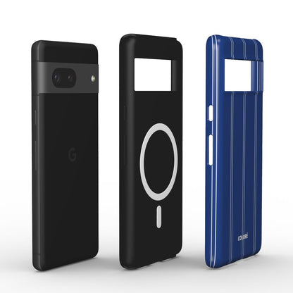 Coloré Sweetline Stripes - Blue & White - Magnetic Tough Phone Case with blue striped back (magnetic tough phone case)