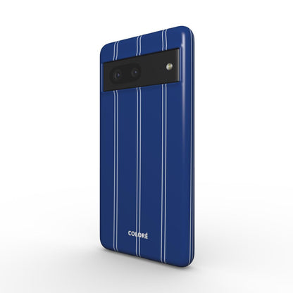 Coloré Sweetline Stripes – Blue & White Magnetic Tough Phone Case with striped finish (magnetic tough phone case)