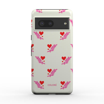 Coloré Folk Love Whispers - Red & Pink Magnetic Tough Phone Case with red and pink trim (magnetic tough phone case)