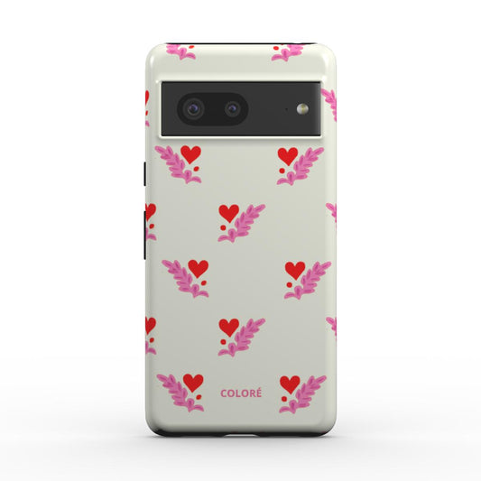 Coloré Folk Love Whispers - Red & Pink Magnetic Tough Phone Case with red and pink trim (magnetic tough phone case)