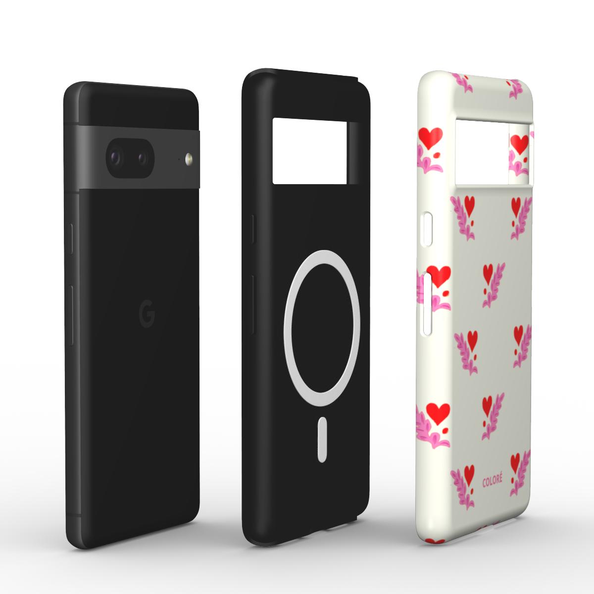 Coloré Folk Love Whispers - Red & Pink - Magnetic Tough Phone Case with red and pink trim detail (magnetic tough phone case)