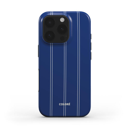 Coloré Sweetline Stripes - Blue & White - Tough Phone Case with raised bezel and dual-layer build, stylish phone case