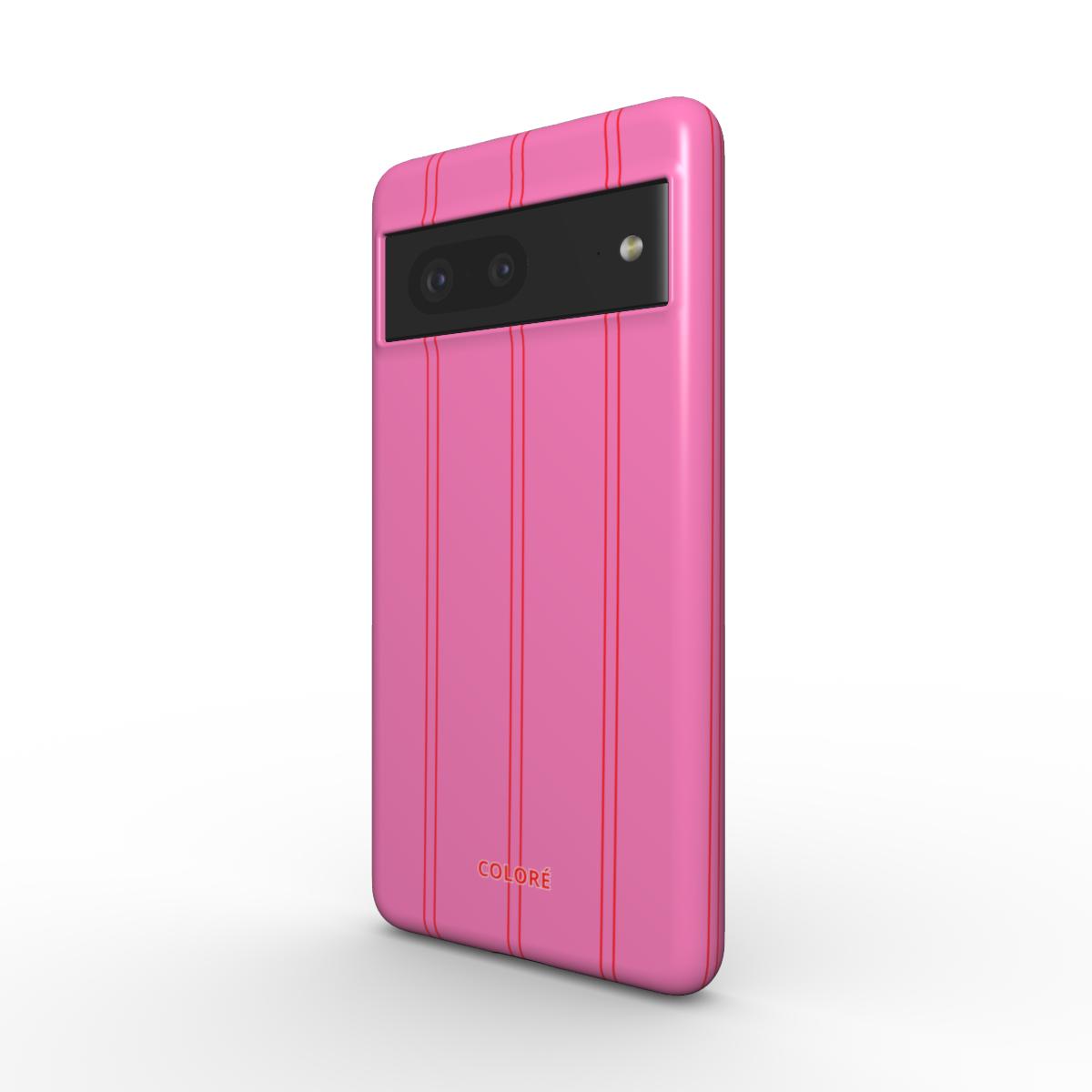 Coloré Sweetline Stripes - Red & Pink Magnetic Tough Phone Case with red and pink stripe design magnetic tough phone case