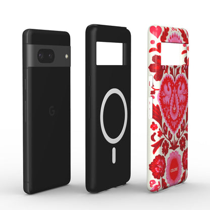 Coloré Folk Love Bloom - Blue & Red Magnetic Tough Phone Case with floral pattern detail (magnetic tough phone case)