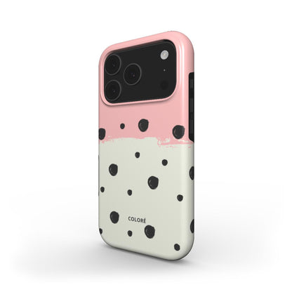 Sweet Dots - Rose et noir - Coque de téléphone MagSafe résistante