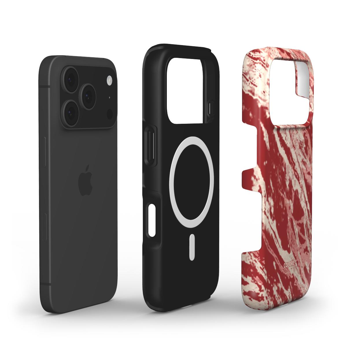 Marble Wonders - Burgundy - MagSafe Tough Phone Case