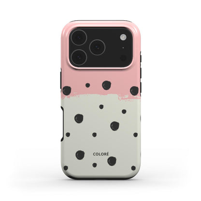 Sweet Dots - Rose et noir - Coque de téléphone MagSafe résistante