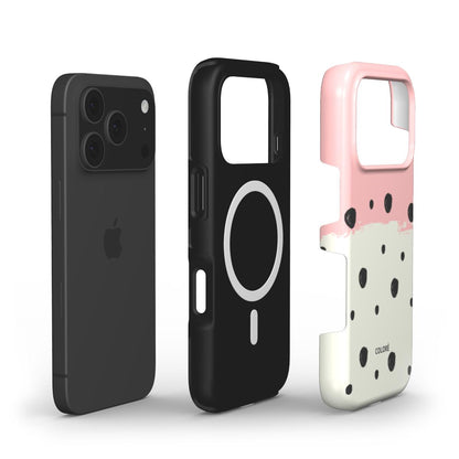 Sweet Dots - Rose et noir - Coque de téléphone MagSafe résistante