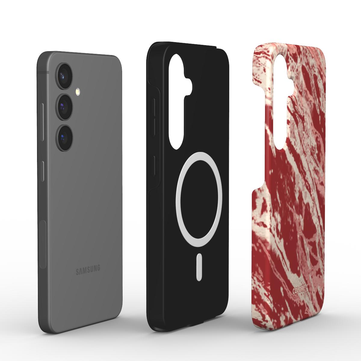 Marble Wonders  - Burgundy - Magnetic Tough Phone Case