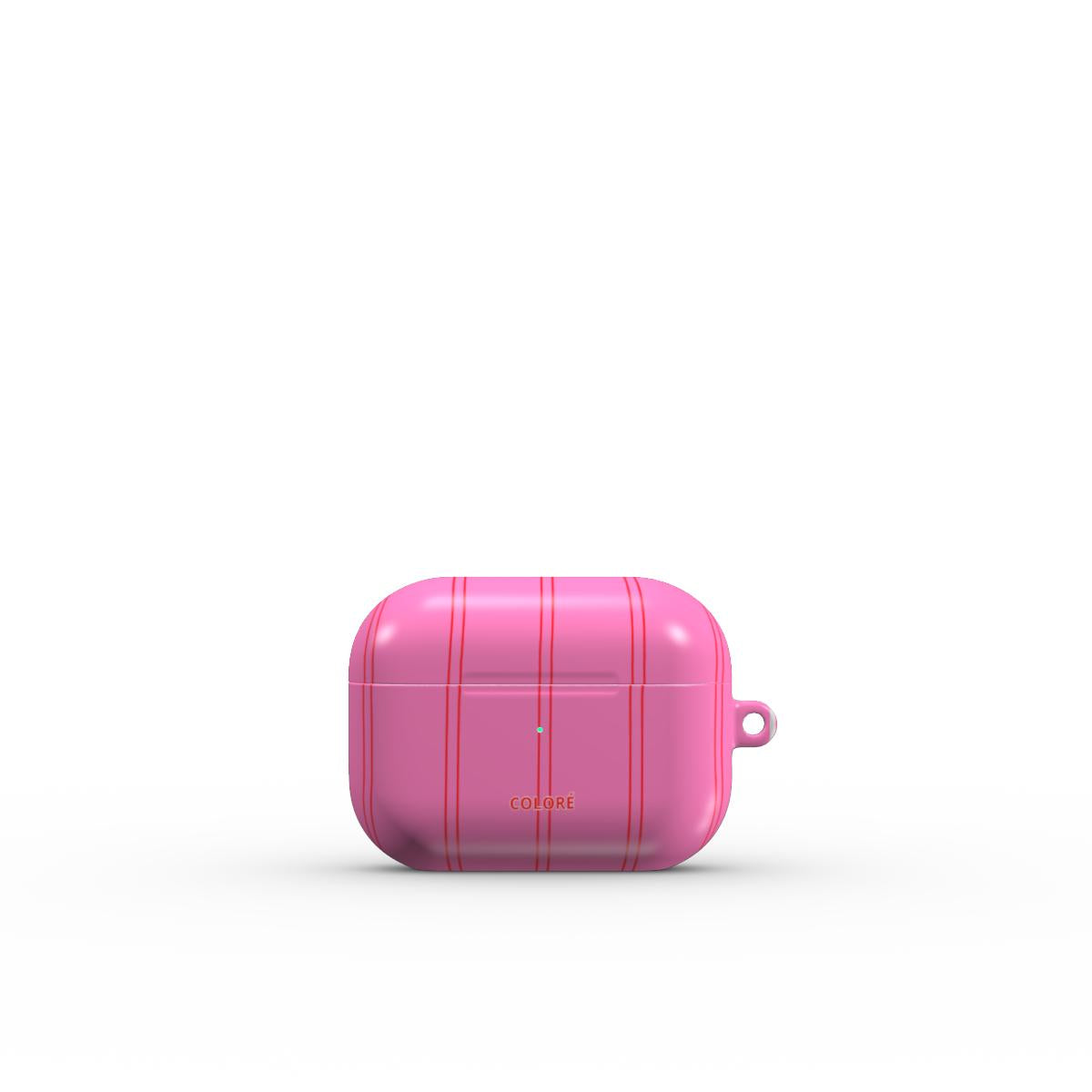 Coloré Sweetline Stripes – Red & Pink airpods case with precision slim fit and polished finish