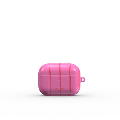 Coloré Sweetline Stripes – Red & Pink airpods case with precision slim fit and polished finish