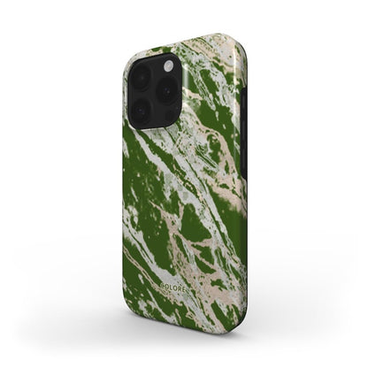 Coloré Marble Wonders Green Tough Phone Case with raised bezel and dual-layer armor, stylish phone case
